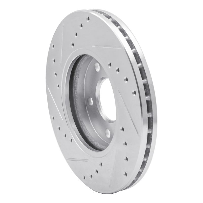 Chevrolet Malibu Brake Rotor (1) - Front Right - R1 Concepts - Drilled & Slotted - Silver - `04-`08
